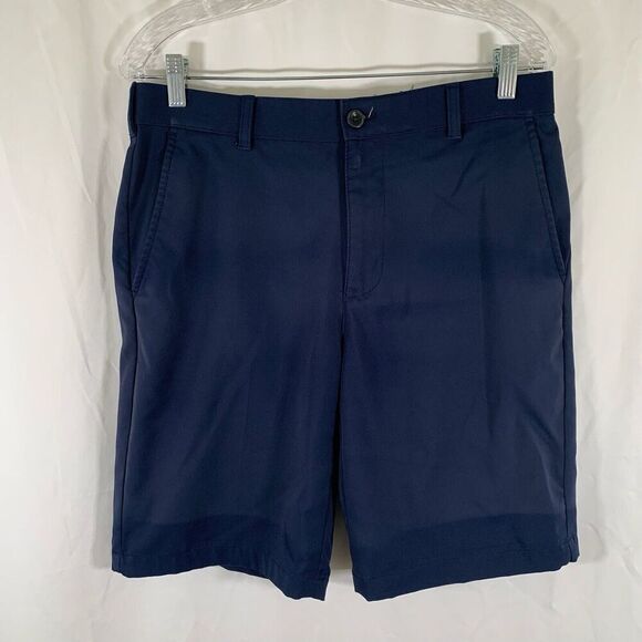 IZOD Golf Shorts Men's 32 Solid Blue Straight Chino Pockets Discolored - Picture 1 of 7